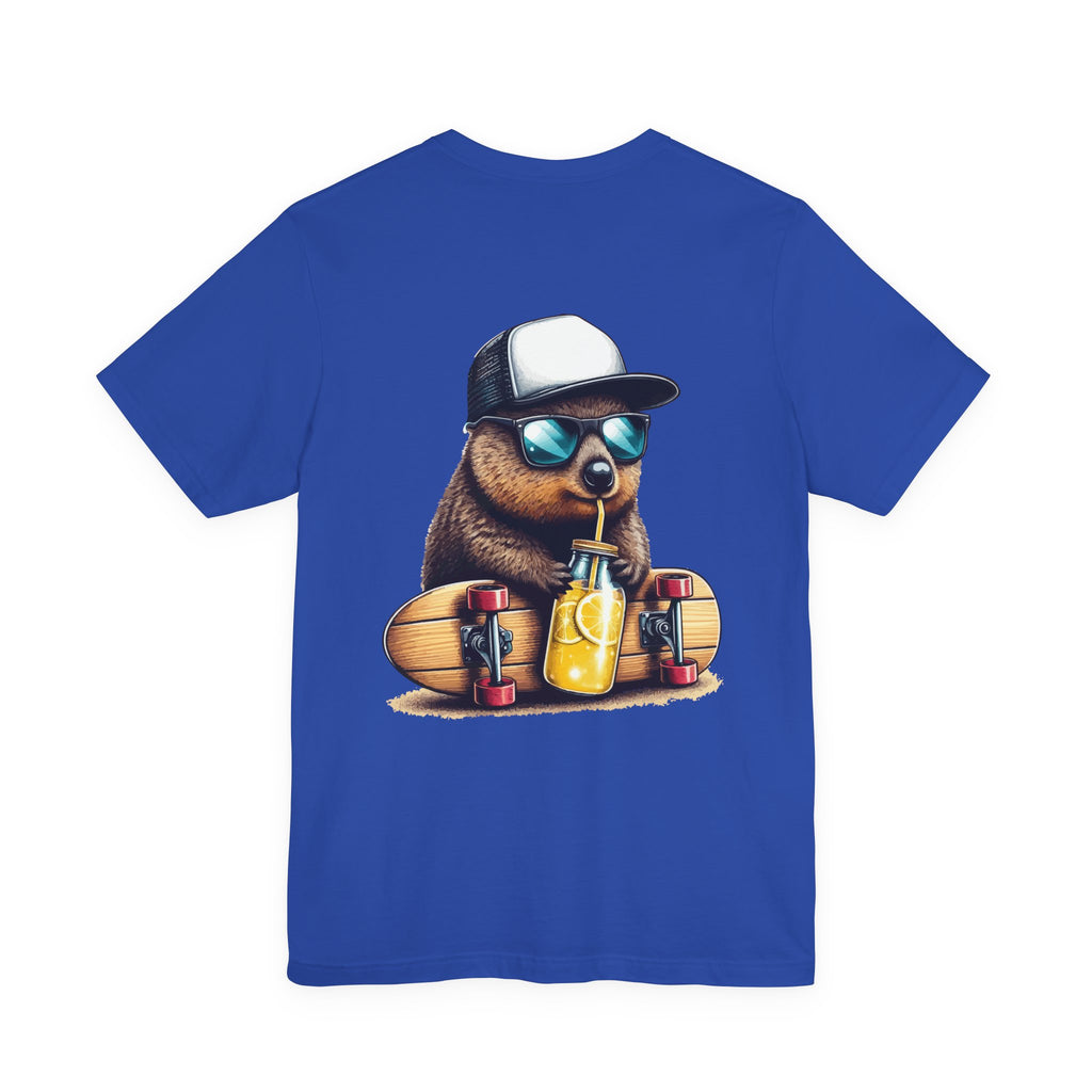 Quokka Skateboard Tee — 'WYLD Nectar' Skateboarder Quokka Drinking Lemonade Graphic T‑Shirt