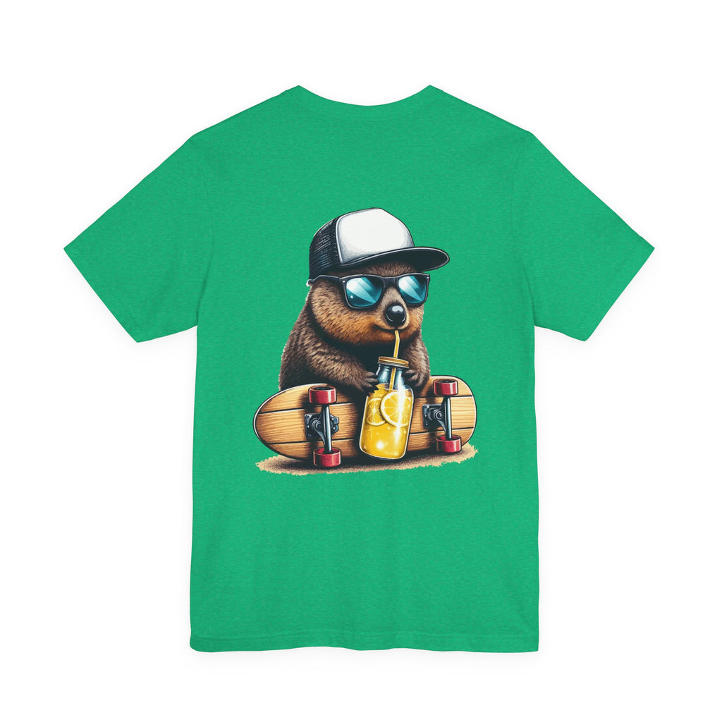 Quokka Skateboard Tee — 'WYLD Nectar' Skateboarder Quokka Drinking Lemonade Graphic T‑Shirt