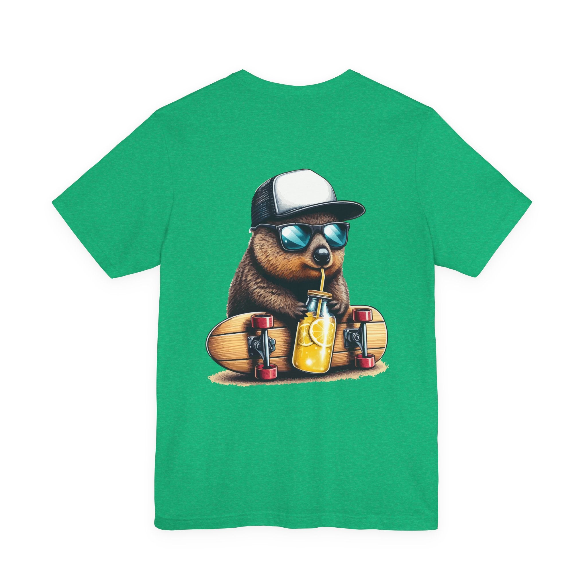 Quokka Skateboard Tee — 'WYLD Nectar' Skateboarder Quokka Drinking Lemonade Graphic T‑Shirt