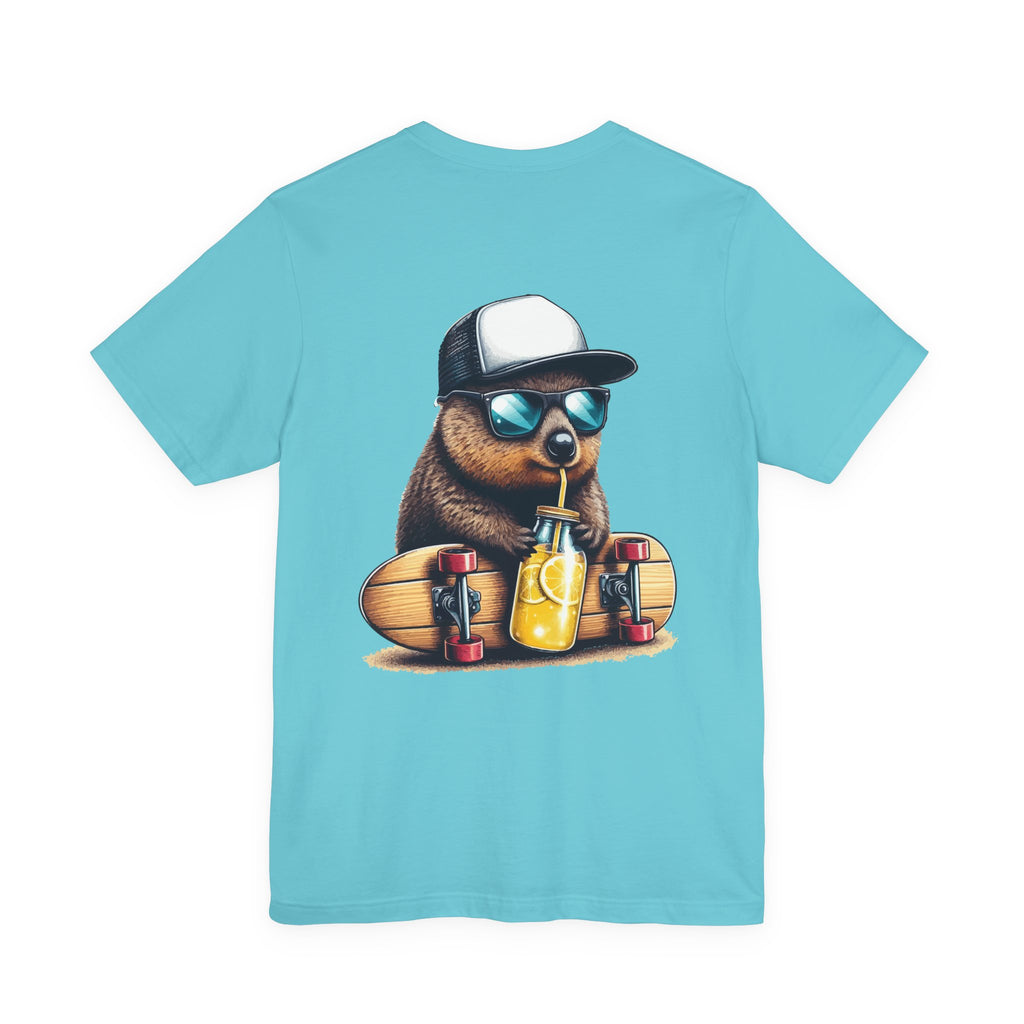 Quokka Skateboard Tee — 'WYLD Nectar' Skateboarder Quokka Drinking Lemonade Graphic T‑Shirt
