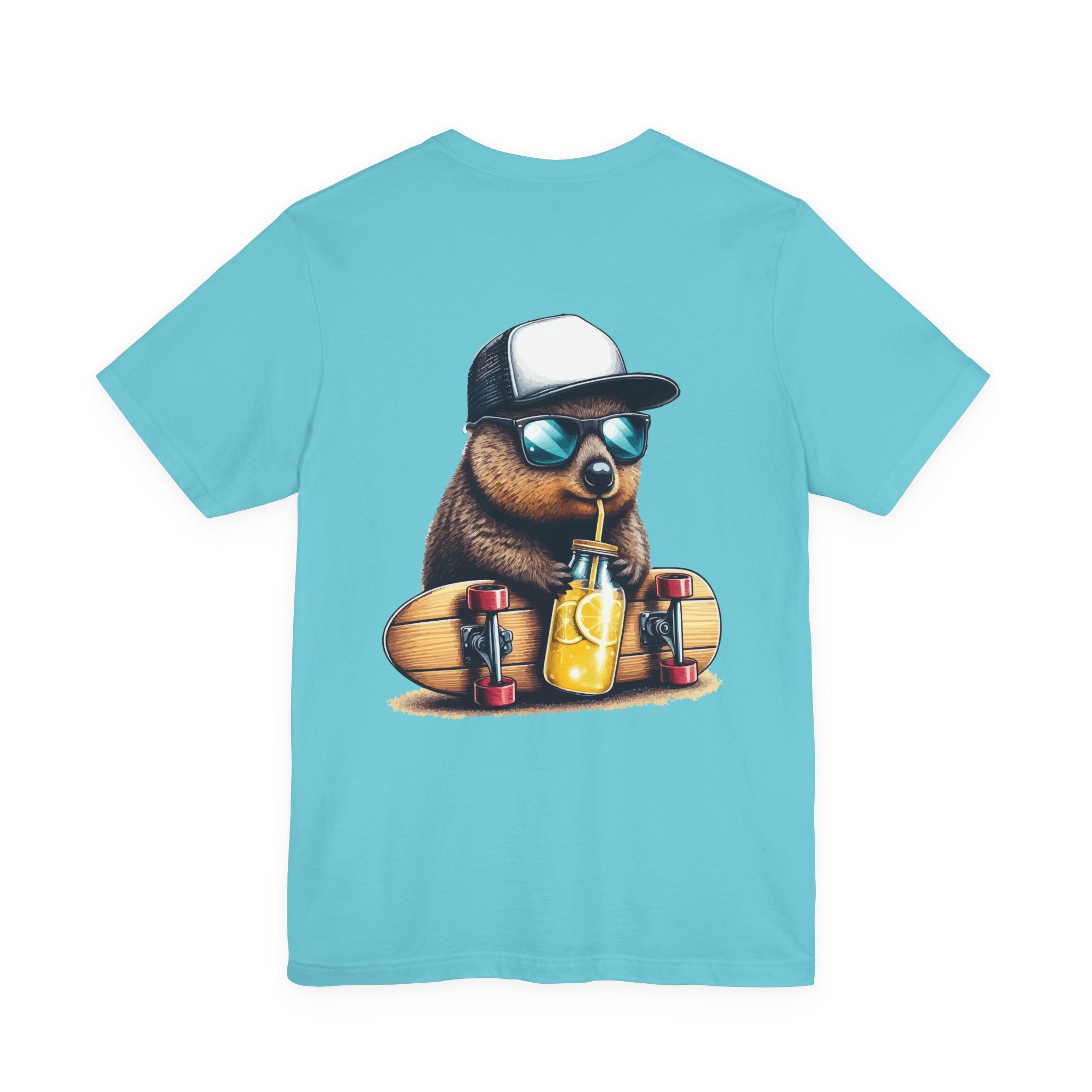 Quokka Skateboard Tee — 'WYLD Nectar' Skateboarder Quokka Drinking Lemonade Graphic T‑Shirt